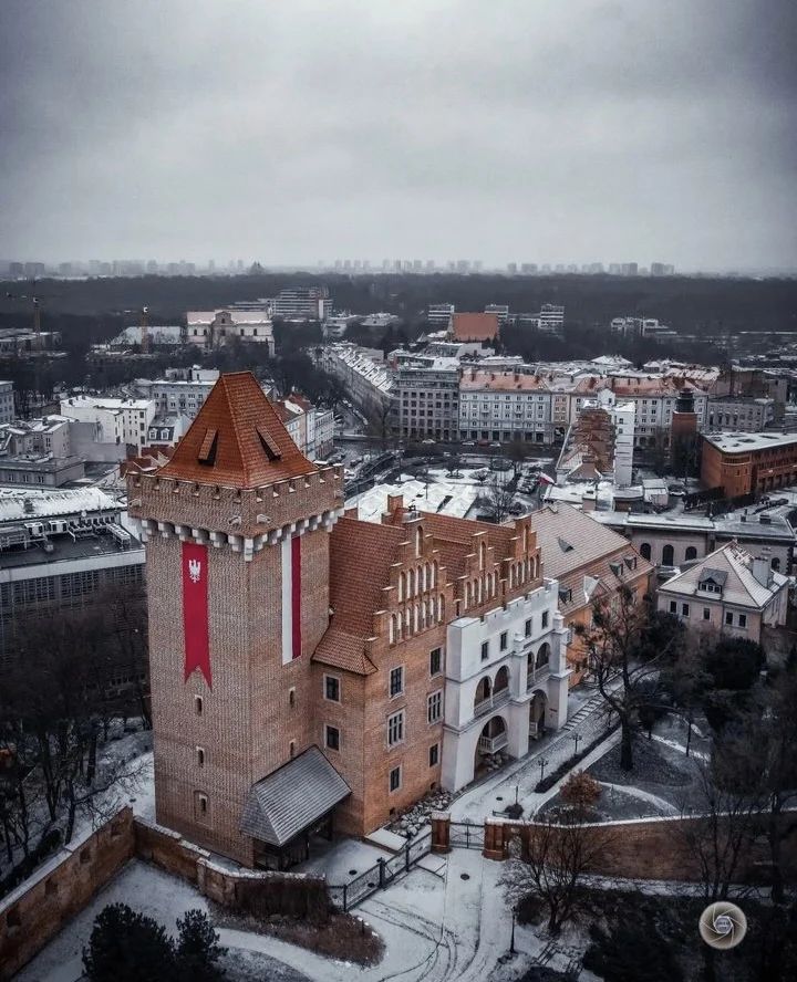 The photo shows Zamek Królewski w Poznaniu